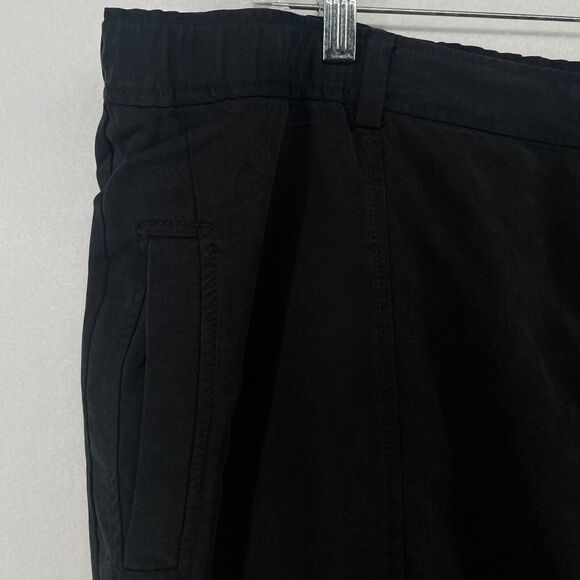EILEEN FISHER Pants 3X Plus Tencel Twill Tapered Ankle Button Cuff Utility Black - Picture 7 of 16